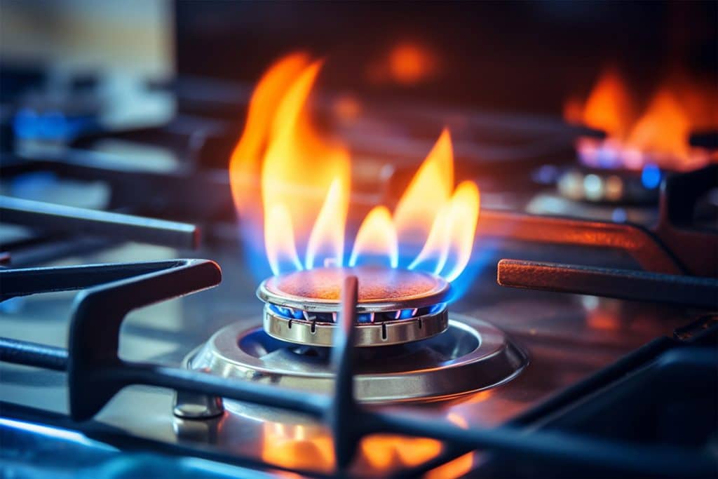 gas stove open flame